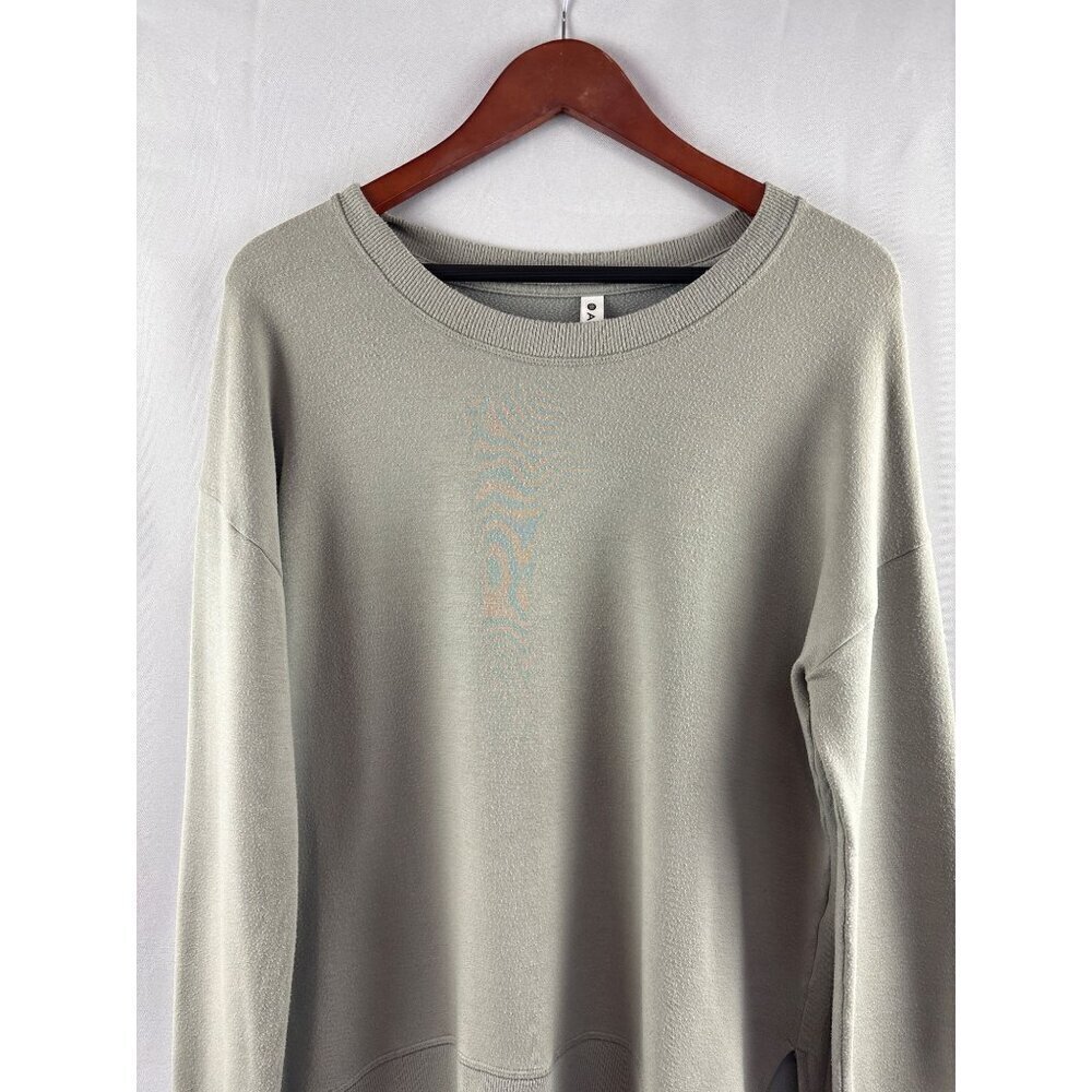 Athleta Womens Small Olive Green Long Sleeve Modal Blend Pullover Sweatshirt